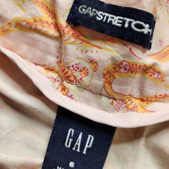 GAP Womens Size 6 Stretch A-line Skirt Y2K Summer Floral Peachy Pink - Picture 7 of 8